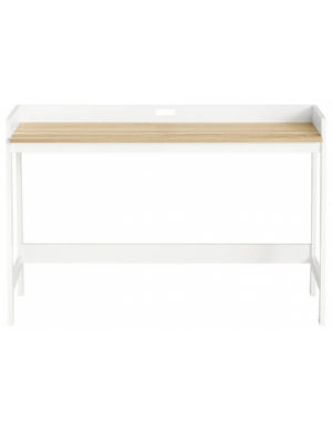 Skrivebord i MDF H80 x B125 x D52 cm - Hvid/Natur