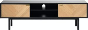 Calvi, TV-bord, Egetræ by Unique Furniture (H: 50 cm. x B: 43 cm. x L: 160 cm., Natur)