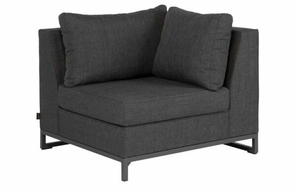 EXOTAN Rhodos hjørnemodul til havesofa - sort stof og aluminium