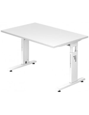 Hammer højdejusterbart skrivebord i stål og melamin H65 - 80 x 120 x 80 cm - Hvid/Hvid