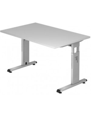 Hammer højdejusterbart skrivebord i stål og melamin H65 - 80 x 120 x 80 cm - Sølvgrå/Grå