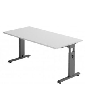 Hammer højdejusterbart skrivebord i stål og melamin H65 - 80 x 160 x 80 cm - Grafitgrå/Grå