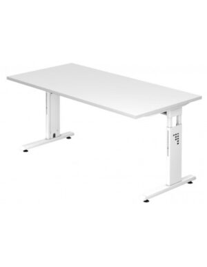 Hammer højdejusterbart skrivebord i stål og melamin H65 - 80 x 160 x 80 cm - Hvid/Hvid
