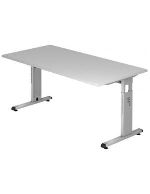 Hammer højdejusterbart skrivebord i stål og melamin H65 - 80 x 160 x 80 cm - Sølvgrå/Grå