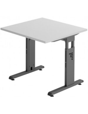 Hammer højdejusterbart skrivebord i stål og melamin H65 - 80 x 80 x 80 cm - Grafitgrå/Grå