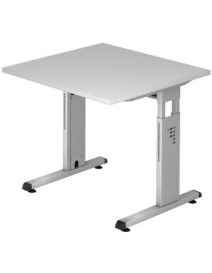 Hammer højdejusterbart skrivebord i stål og melamin H65 - 80 x 80 x 80 cm - Sølvgrå/Grå