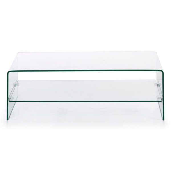 LAFORMA Burano sofabord, m. hylde - klar glas (110x55)