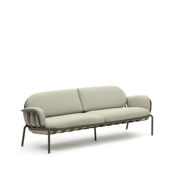 LAFORMA Joncols 3 pers. havesofa, m. beige hynder - grøn aluminium