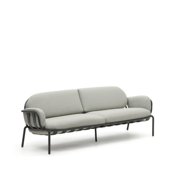 LAFORMA Joncols 3 pers. havesofa, m. grå hynder - grå aluminium