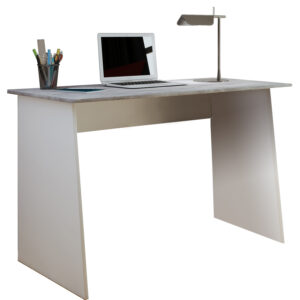 Masola Maxi skrivebord - hvid og grå træ