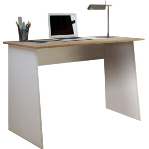 Masola Maxi skrivebord - hvid og natur træ (110x50)