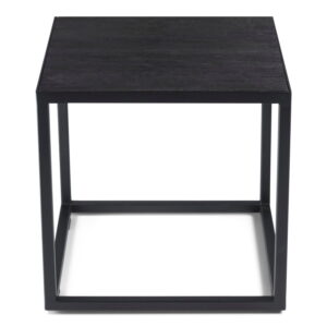 SPINDER DESIGN DaniÃ«l sofabord, kvadratisk - sort børstet eg og mat sort stål (40x40)