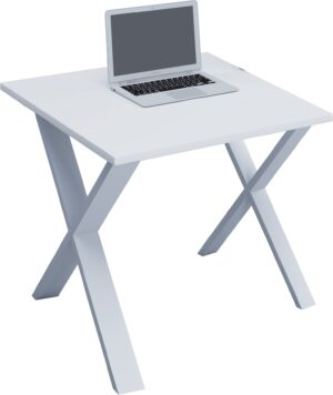 Skrivebord, 80x80 X-base, h. 76 x b. 80 x d. 80 cm, hvid
