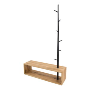 TORNA DESIGN Tree B stumtjener, m. bænk - natur og sort eg (B:100,5)