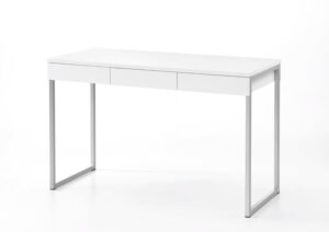 TVILUM Function Plus skrivebord - Hvidt træ, m. 3 skuffer