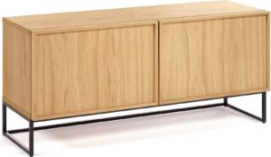 Taiana, TV-bord med to låger, moderne, nordisk by LaForma (H: 51 cm. B: 112 cm. L: 42 cm., Natur)