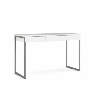 Tvilum Function Plus skrivebord - 125,8 cm - hvid / metal