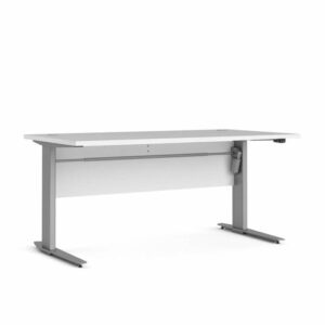 Tvilum Prima Komb. skrivebord - 150 cm - Hvid / Grå metal