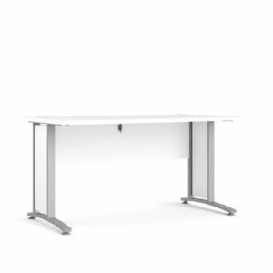 Tvilum Prima Komb. skrivebord - 150 cm - Hvid & Metal