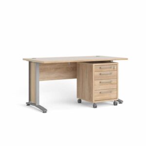 Tvilum Prima Komb. skrivebord - 150 cm - eg / metal