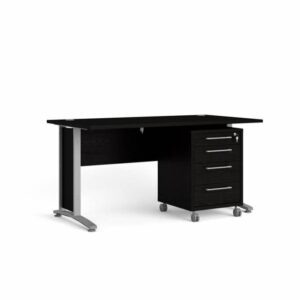 Tvilum Prima Komb. skrivebord - 150 cm - sort / metal