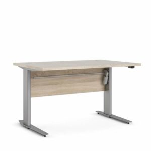 Tvilum Prima Komb. skrivebord - hæve/sænke - 120 cm - Eg struktur & metal