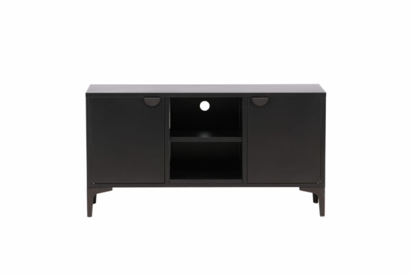 VENTURE DESIGN Piring TV-bord, m. 2 låger og 3 hylder - sort stål (120x40)