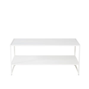VENTURE DESIGN Staal sofabord, m. hylde - hvid stål (101,6x43,2)