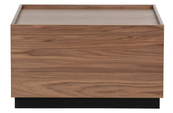 VTWONEN Block sofabord, kvadratisk - brun valnøddefinér og sort fyrretræ (82x82)