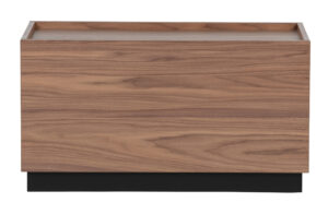 VTWONEN Block sofabord, rektangulær - brun valnøddefinér og sort fyrretræ (40x82)