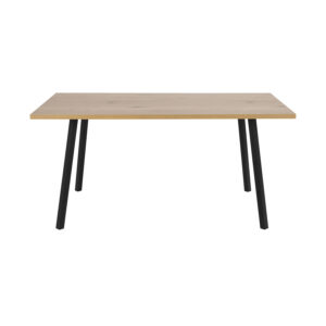 ACT NORDIC Rektangulær Cenny spisebord - natur vildegmelamin og sort metal (160x90)