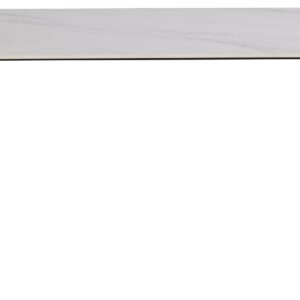 ACT NORDIC Wicklow spisebord, rektangulær - hvid Unico keramik og sort metal (140x80)