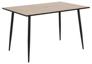 ACT NORDIC Wilma spisebord - natur/sort melamin vildeg/metal, rektangulær (120x80)