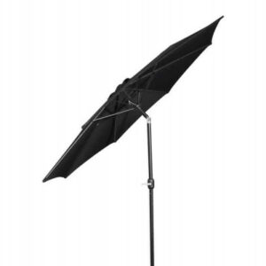 Alu parasol m/krank og tilt - Ø 3 meter - Sort