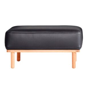 Andersen Furniture A1 puf - sort læder - hvidpigmenteret eg