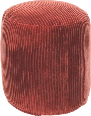 Cadenet, Puf, vintage, industriel, naturlige fibre by LaForma (H: 30 cm. B: 40 cm. L: 40 cm., Rød)