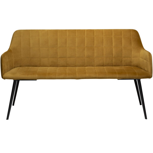 DAN-FORM Embrace sofabænk, m. armlæn - bronze velour og sort stål