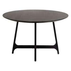 DAN-FORM Ooid spisebord, rund - sort askefinér og sort stål (Ø120)