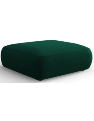 Greta puf til sofa i velour B100 x D100 cm - Flaskegrøn