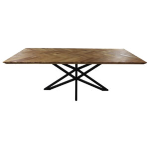 HSM COLLECTION sildebens spisebord, rektangulær - natur eg og sort metal (200x100)