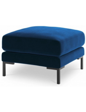 Jade puf til sofa i velour 65 x 65 cm - Sort/Blå