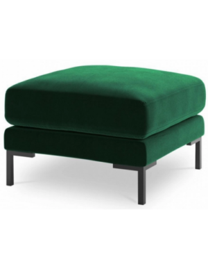 Jade puf til sofa i velour 65 x 65 cm - Sort/Flaskegrøn