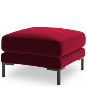 Jade puf til sofa i velour 65 x 65 cm - Sort/Rød