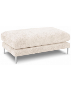 Jog puf til sofa i chenille 120 x 60 cm - Sølvgrå/Beige