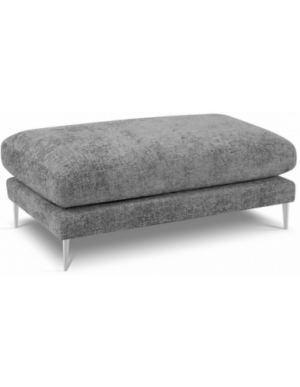 Jog puf til sofa i chenille 120 x 60 cm - Sølvgrå/Grå