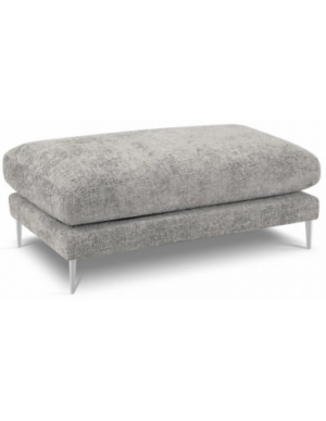 Jog puf til sofa i chenille 120 x 60 cm - Sølvgrå/Lysegrå