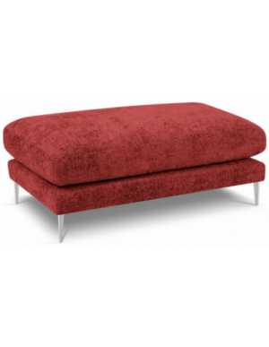 Jog puf til sofa i chenille 120 x 60 cm - Sølvgrå/Rød