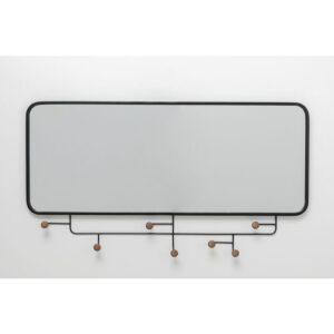 KARE DESIGN Gina knagerække, m. vægspejl - spejlglas og stål (54x100)