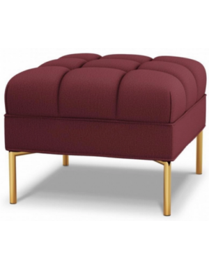 Karoo puf til sofa i polyester 60 x 60 cm - Guld/Mørkerød
