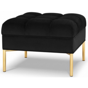 Karoo puf til sofa i velour 60 x 60 cm - Guld/Sort